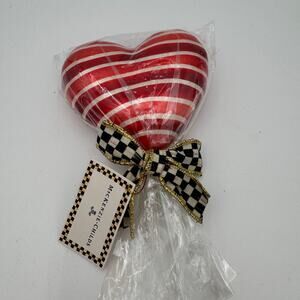 MacKenzie Childs Heart Lollipop Pick Stripe NWT